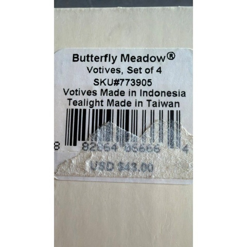 Lenox Butterfly Meadow Votive Candle Holders Set of 4 Porcelain Butterfly NIB - Picture 6 of 6